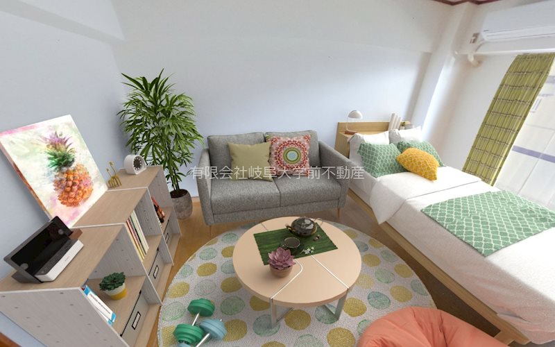 第1フラット久世 家具設置イメージ（画像中の家具や小物はCGイメージであり、実際のお部屋には設置されておりません）